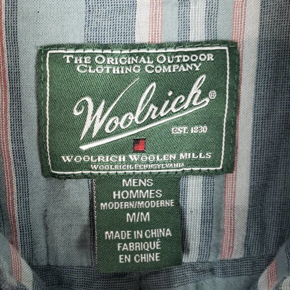 Woolrich Eco Rich Weekend Double Weave Shirt Button Up Plaid Mens Size Medium - Picture 4 of 6